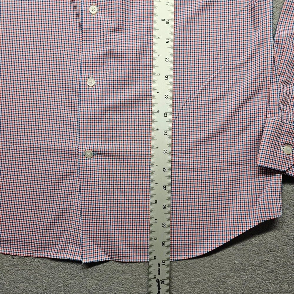 Banana Republic Dress Shirt Mens Medium Multi Check Non-Iron Slim Fit Button Up
